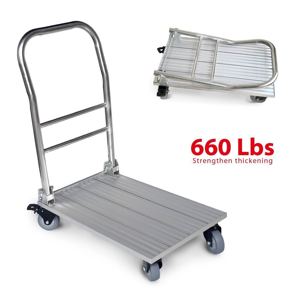 Folding Aluminum Platform Truck Cart with Swivel Wheels V94977