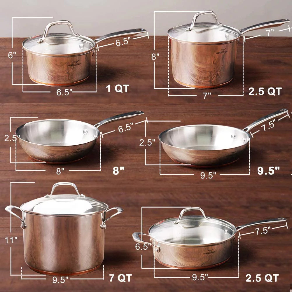 10-Piece Nickel Free Stainless Steel Cookware Set S225