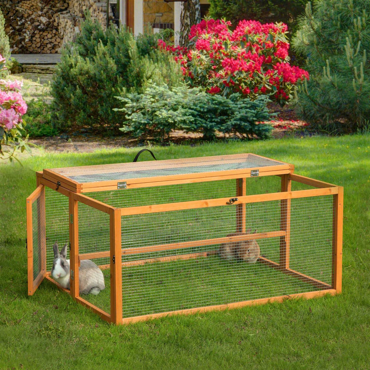 Chicken Coop & Roosting Bar Small Pet Hutch W9654