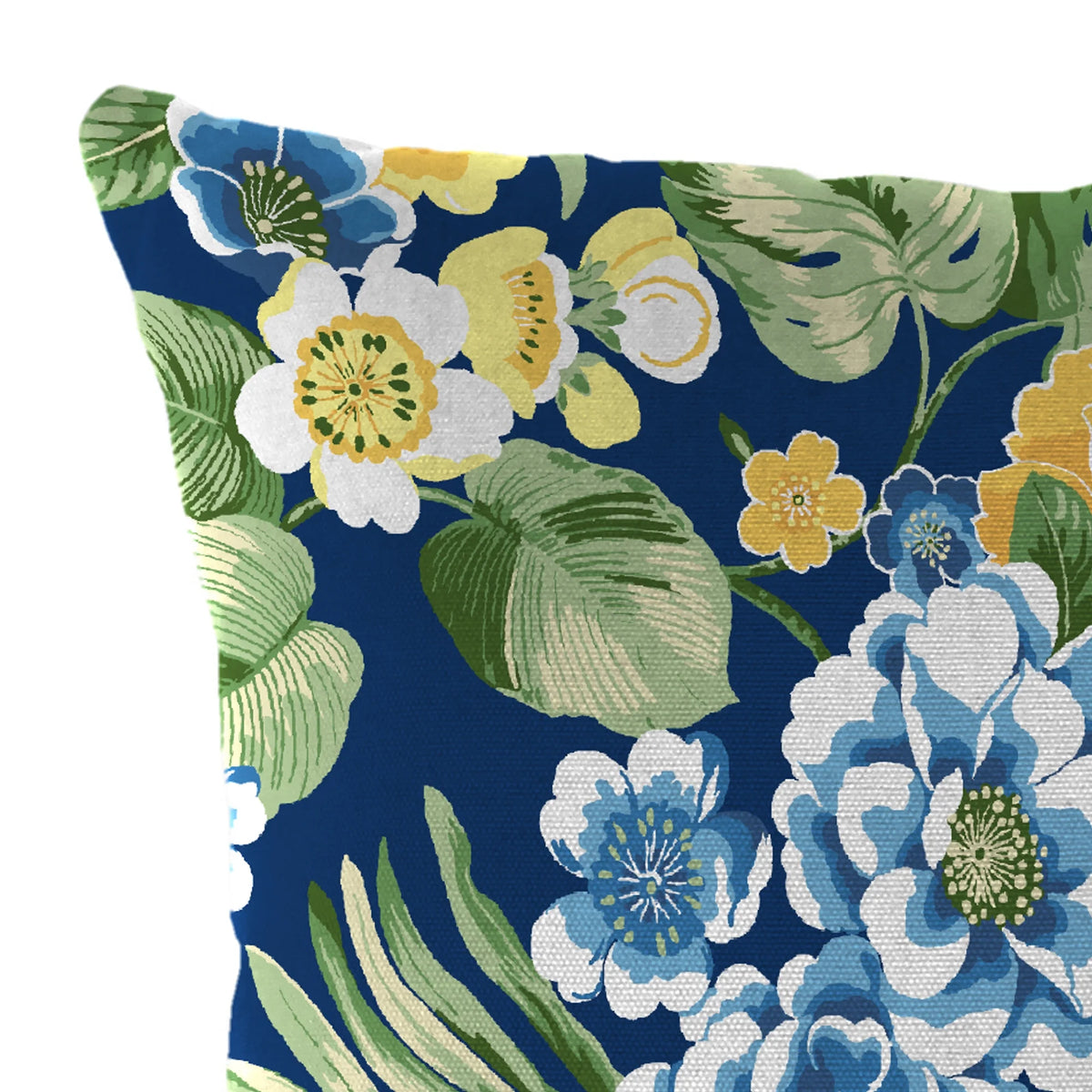 Lapis Blue Floral Square Outdoor Throw Pillow 2 Pack F84507