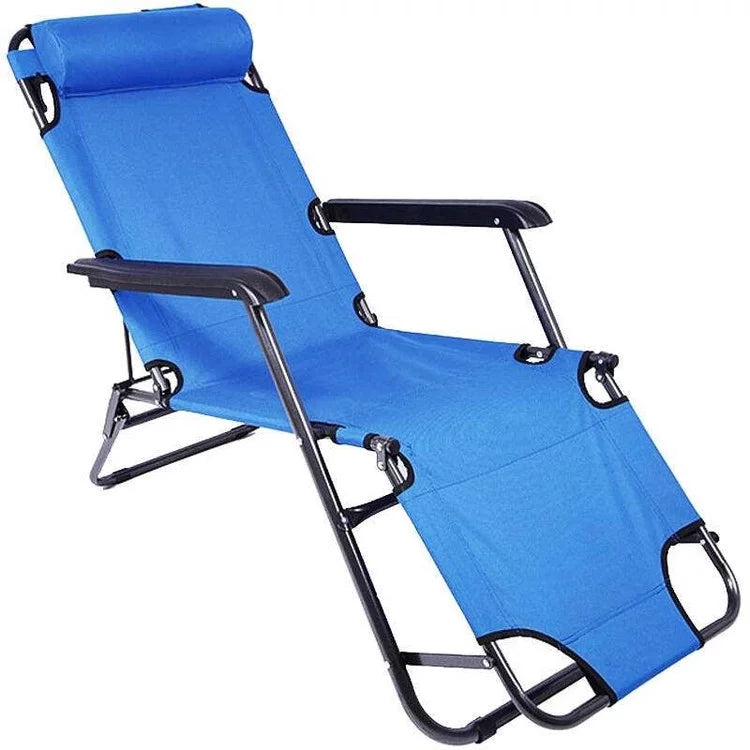 Extendable Folding Chaise Lounge Chair with Headrest Pillow F51149