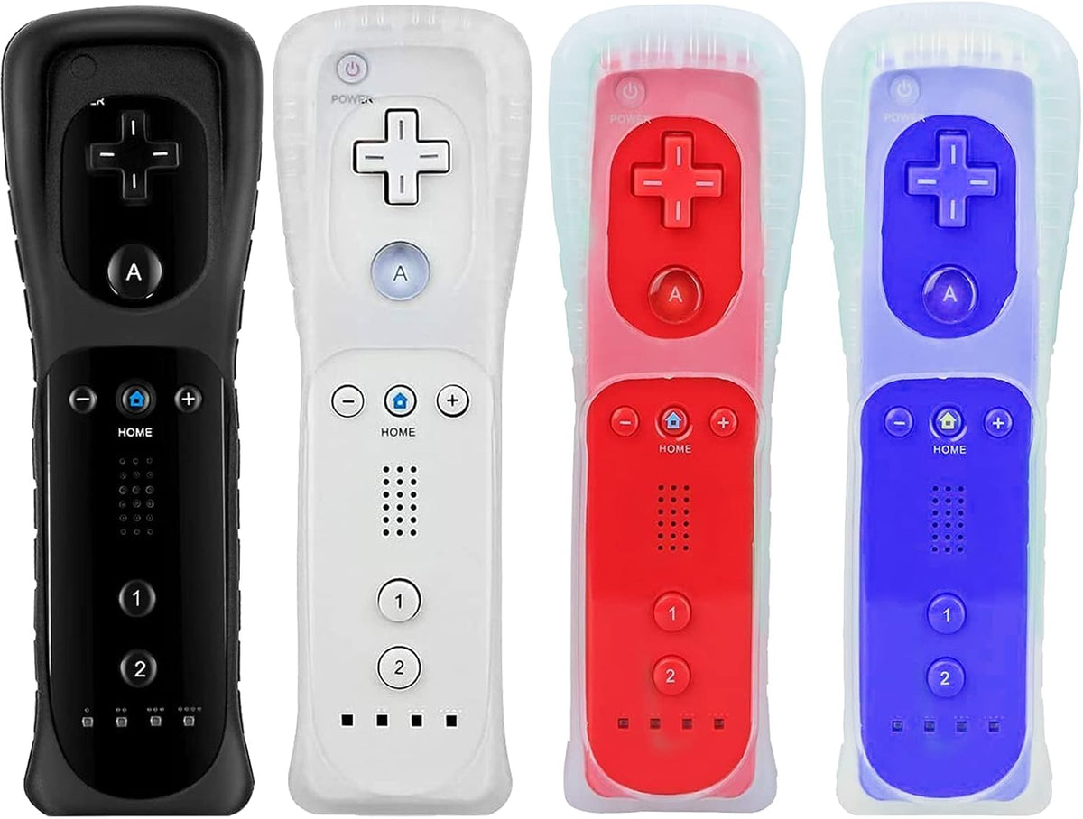 Wii Controller 4 Pack with Silicone Case and Wrist Strap C20449