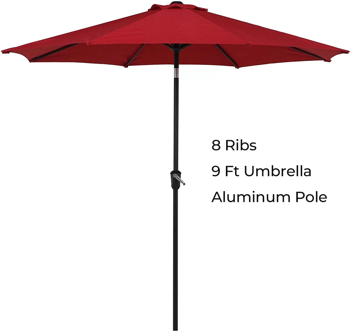 9-Ft Aluminum Patio Umbrella with Tilt & Crank M8595