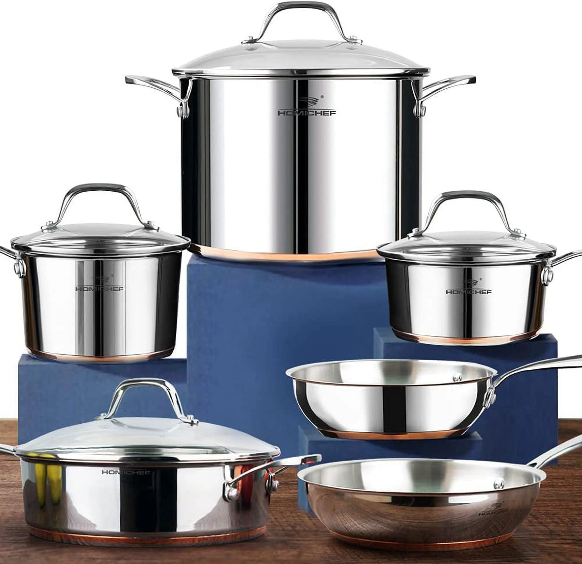 10-Piece Nickel Free Stainless Steel Cookware Set S225