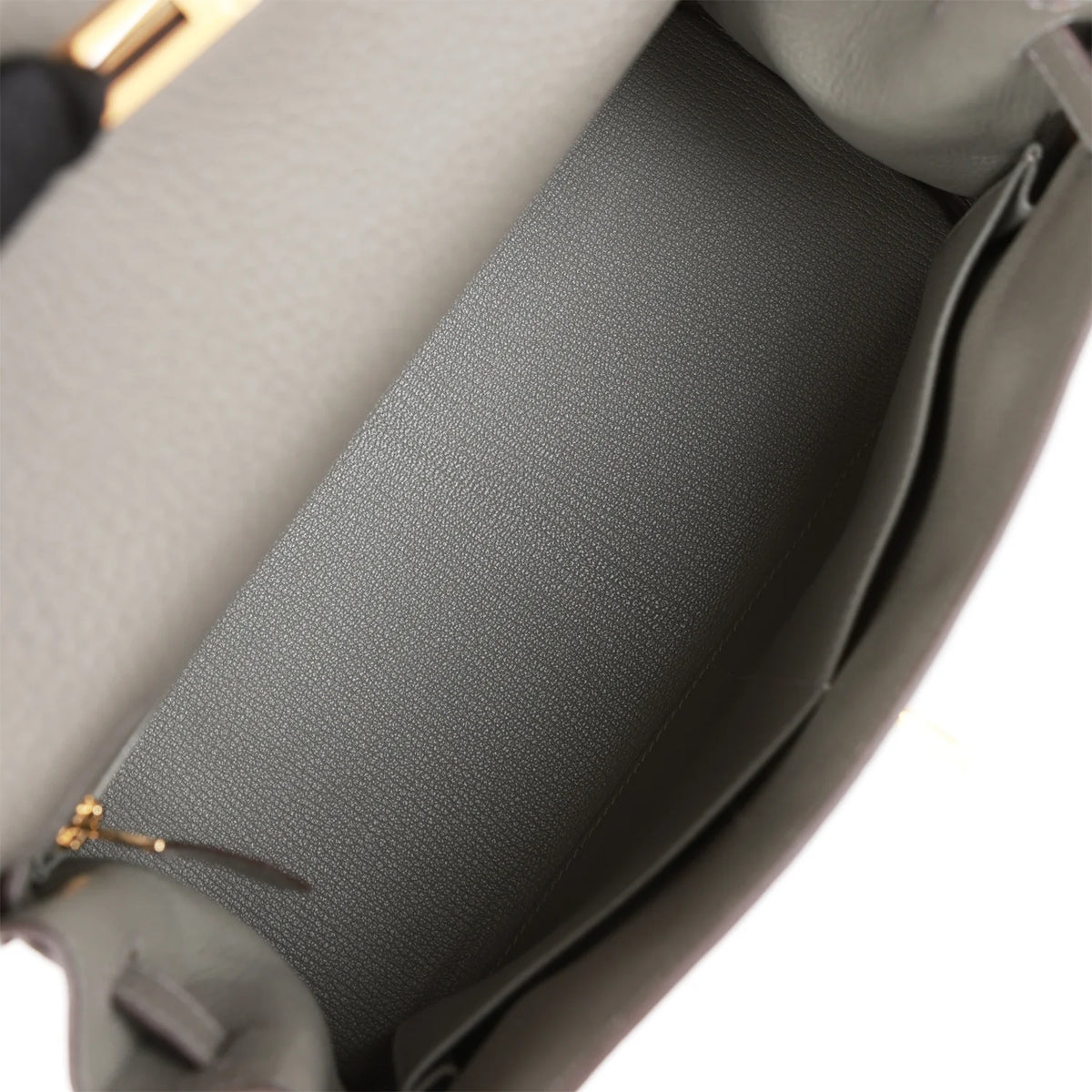 Kelly Retourne 28 Gris Meyer Clemence Gold Hardware E362