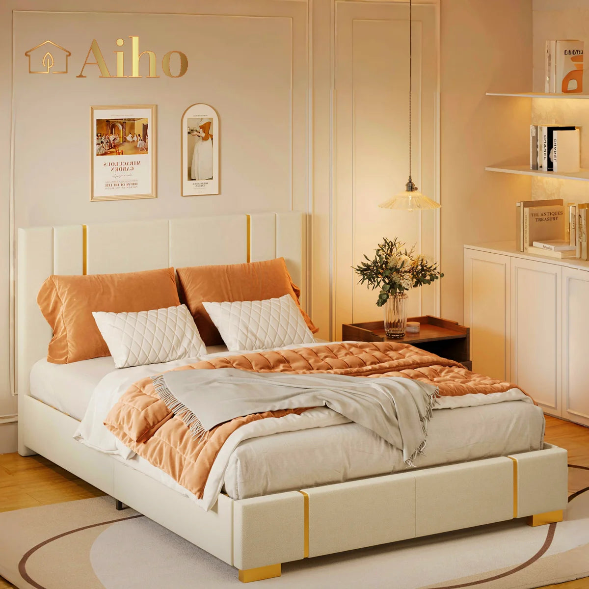 Queen Size Fabric Upholstered Bed Frame S555422