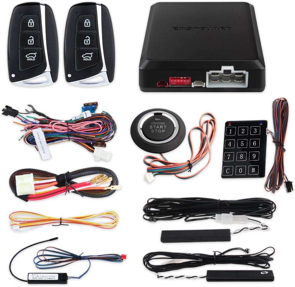 Rolling Code PKE Car Alarm System Passive Keyless Entry Remote Starter Touch Password Entry Q23721
