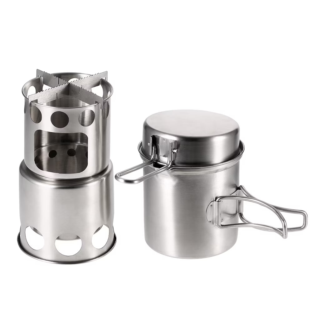 Wood Burning Stove and Cooking Pot Set E281780