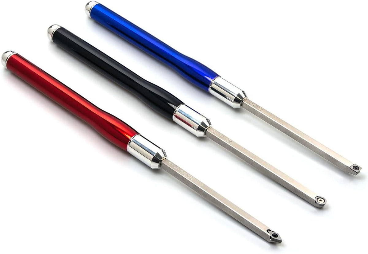 3 Carbide Wood Turning Tools with 12 Color Coded Aluminum Handles Y6969