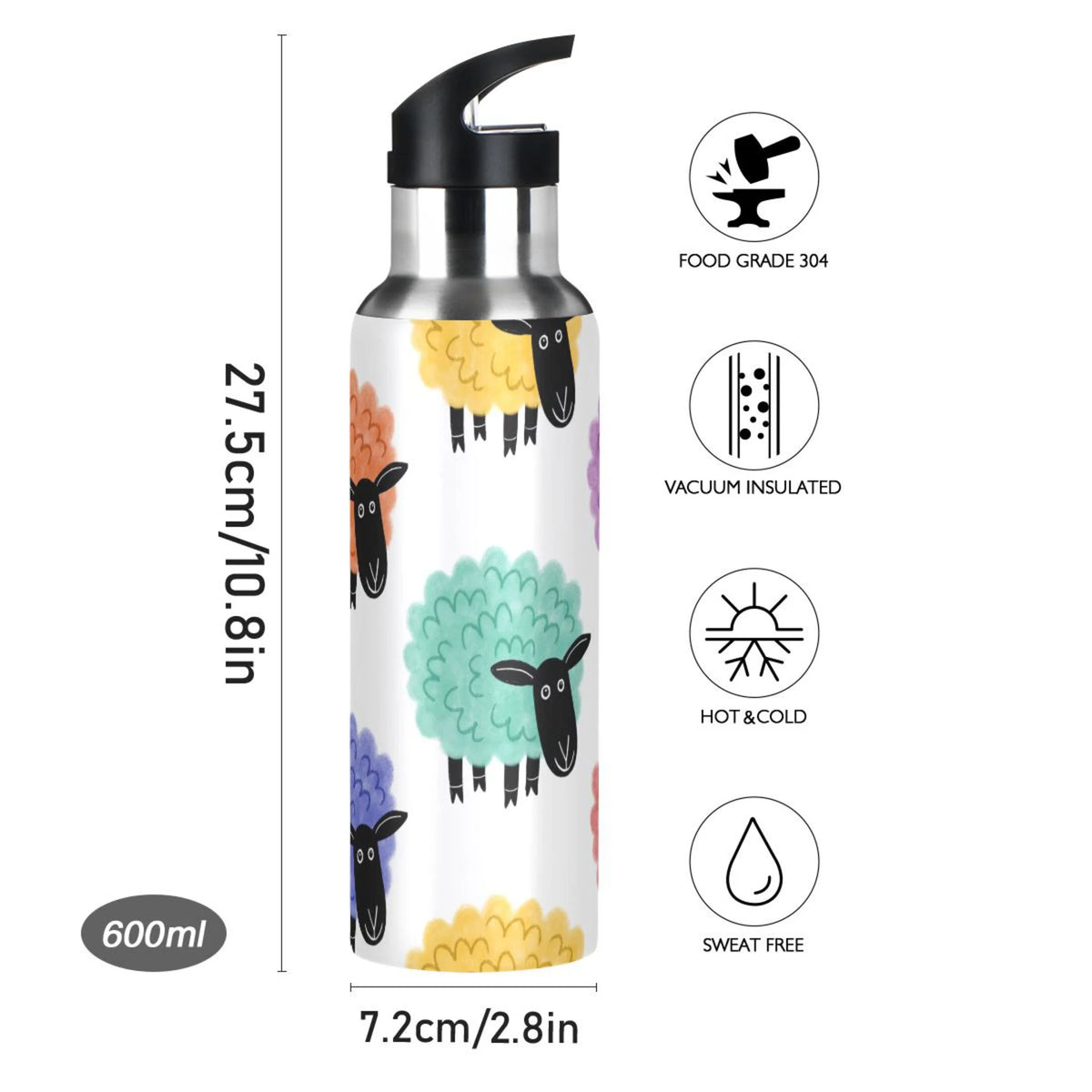 Stainless Steel Insulated Water Bottle with Straw Lid G285