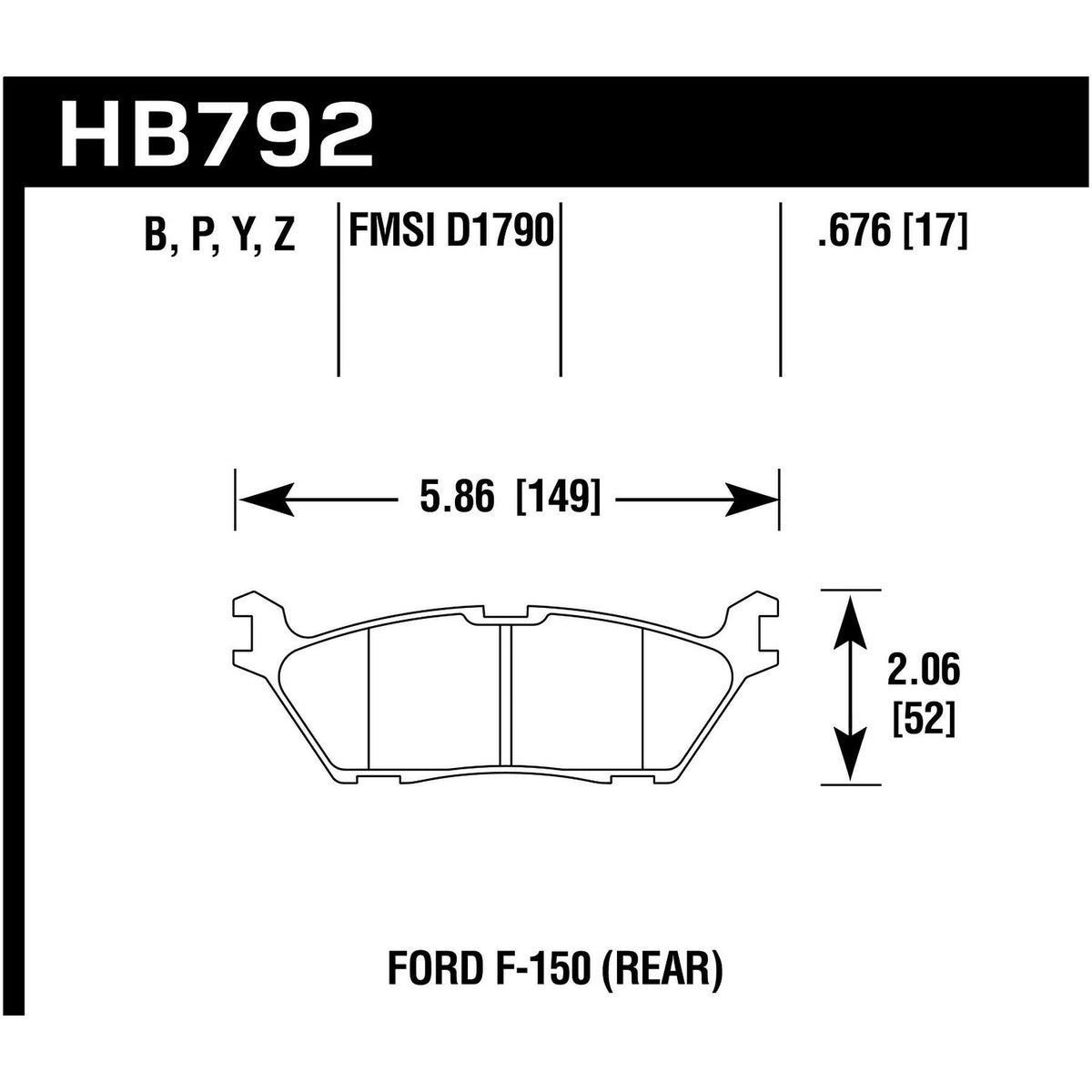 15 Ford F-150 HPS 5.0 Rear Brake Pads G230970