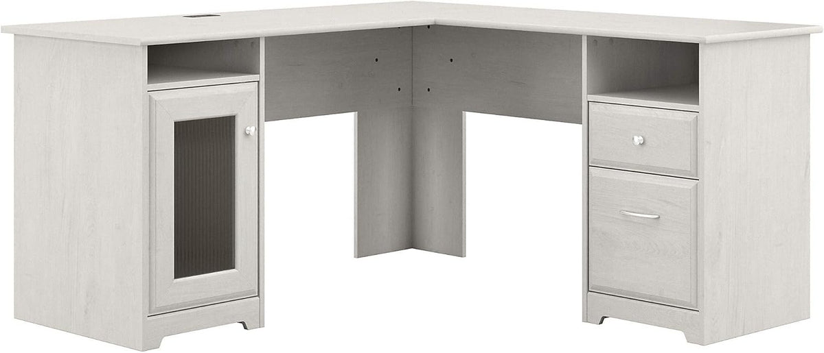 Linen White Oak L Shape Desk D592425