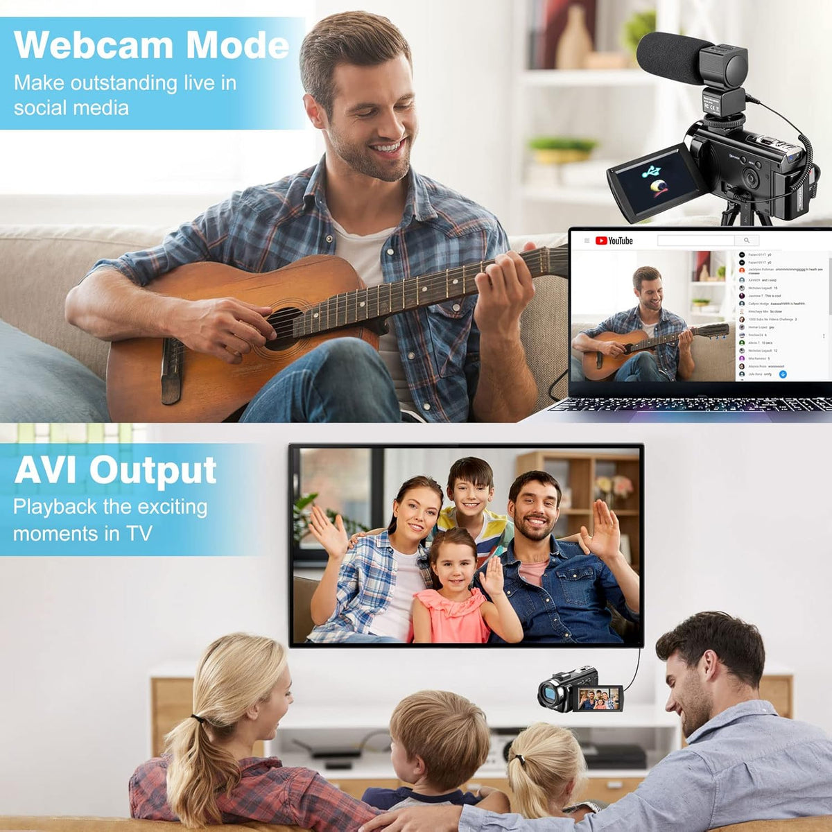 Full HD 1080P 24MP 30FPS 16X Zoom Digital Camera with 3.0 Inch 270° Rotation IPS Screen, Fill Light, Microphone, 2.4G Remote, 2 Batteries M8144