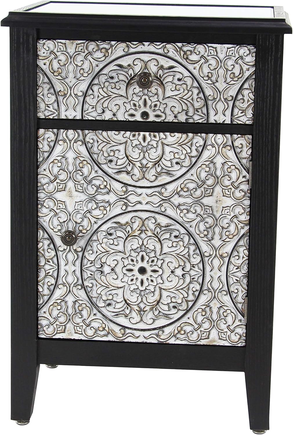 Black Wood and Metal Side Cabinet J647