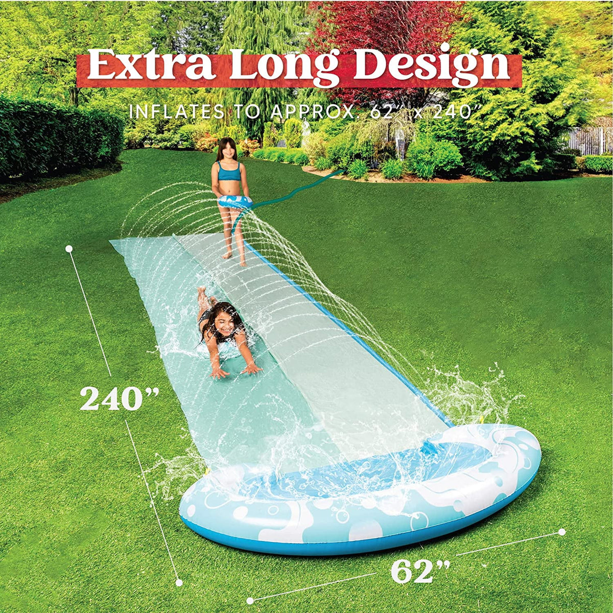 20ft 2 Person Bubble Water Slide with 2 Boogie Boards K603