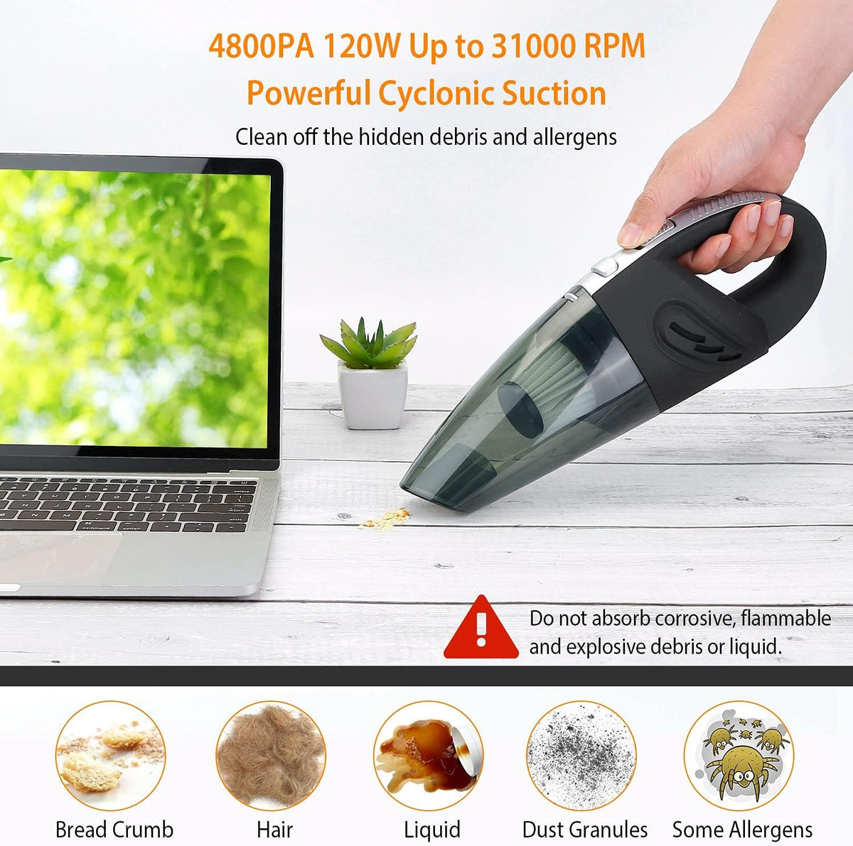 Cordless Handheld Car Vacuum with Waterwashable Filter Pack of 2 R648281
