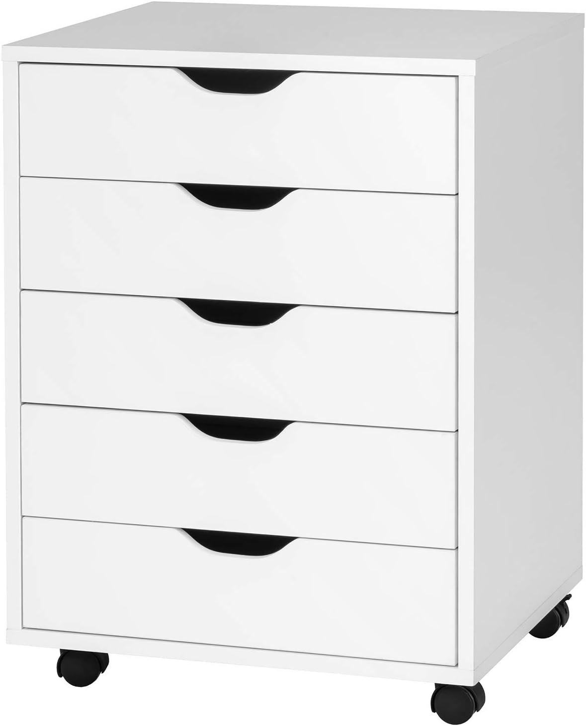 5 Drawer Mobile Filing Cabinet White A397
