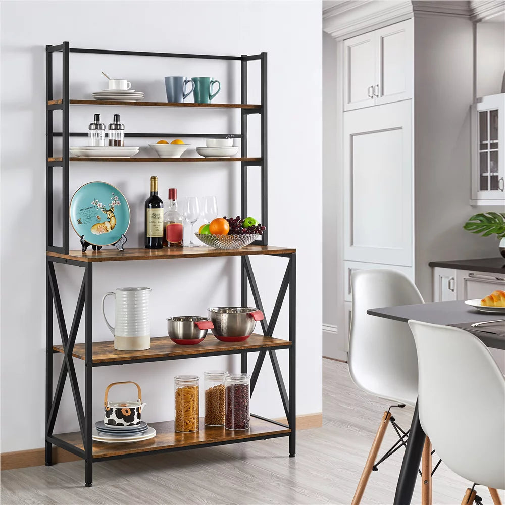 5-Tier Kitchen Storage Shelf Unit with Adjustable Feet X215233