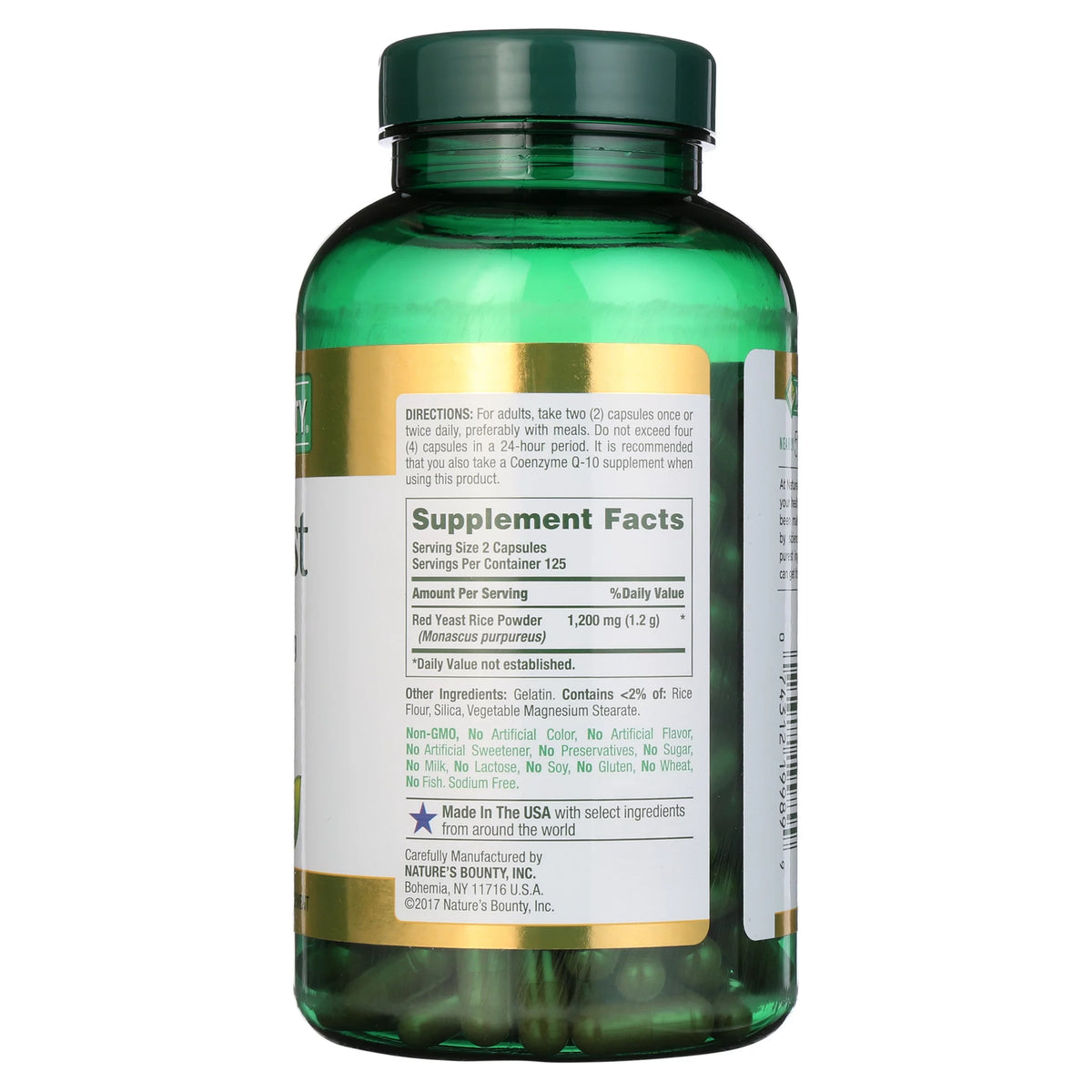 Red Yeast Rice Supplement, 600 mg, 250 Capsules Z24682