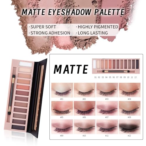 Makeup Kit with CC Cream Foundation Eyeshadow Primer Concealer Lip Gloss Eyeliner Pencil Mascara Makeup Brush & Sponges W812