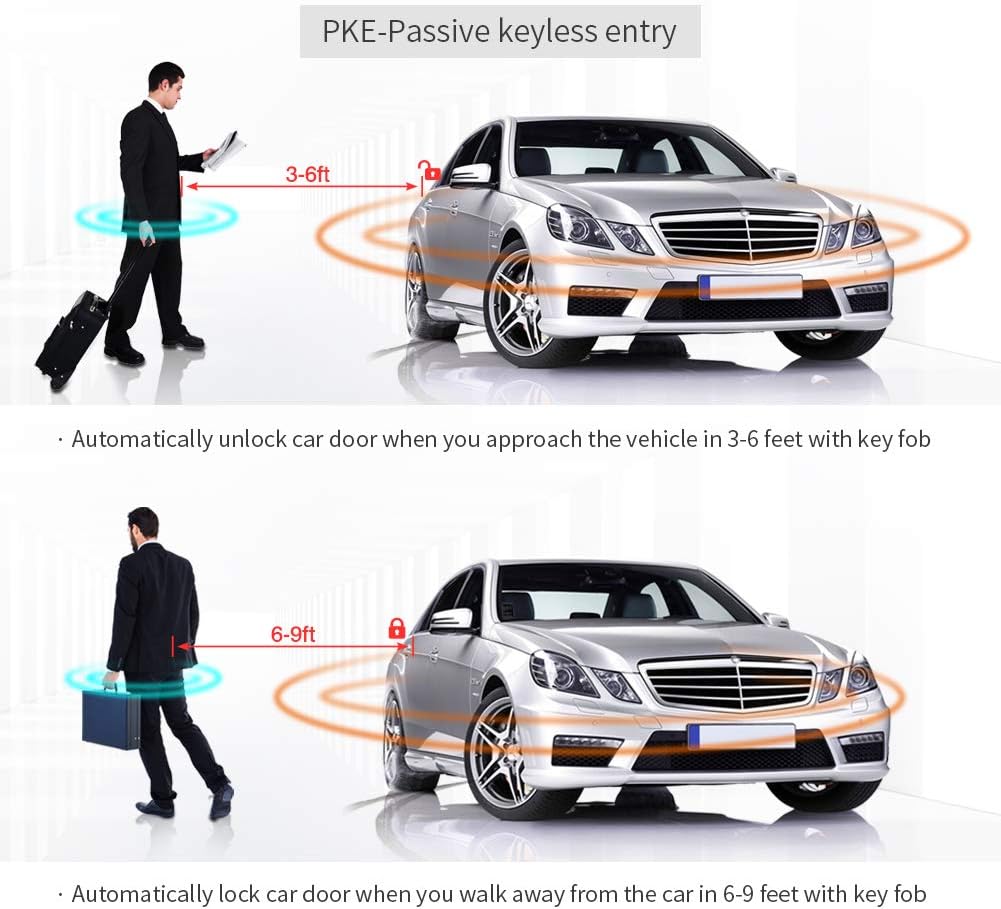 Rolling Code PKE Car Alarm System Passive Keyless Entry Remote Starter Touch Password Entry Q23721