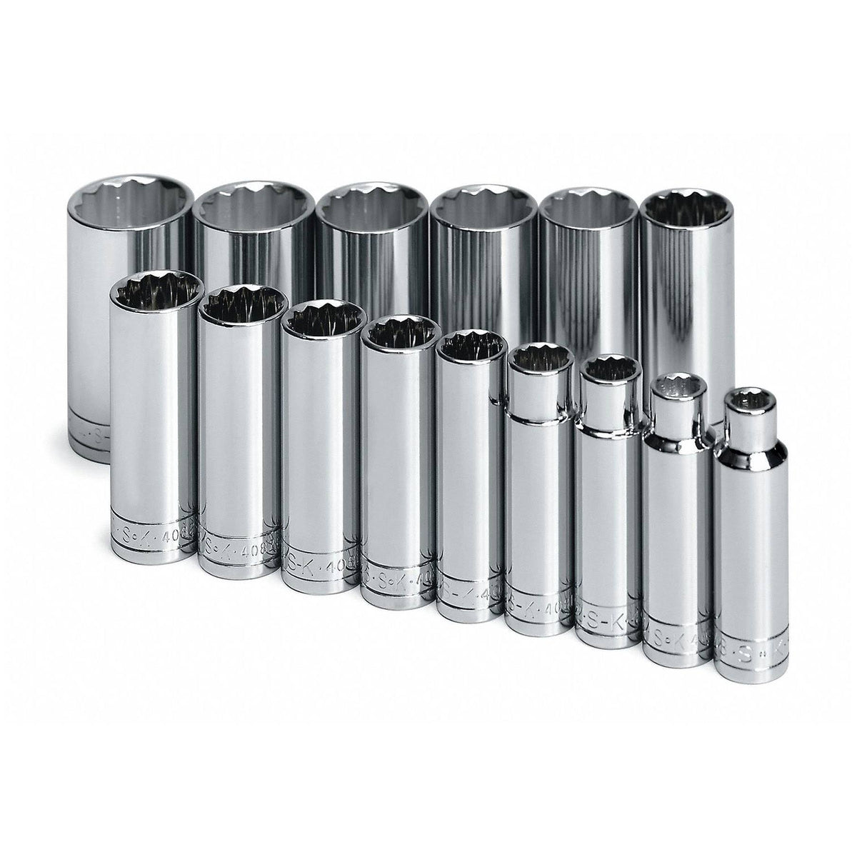 15 Piece 1/2" Drive 12 Point Deep Socket Set Q710362