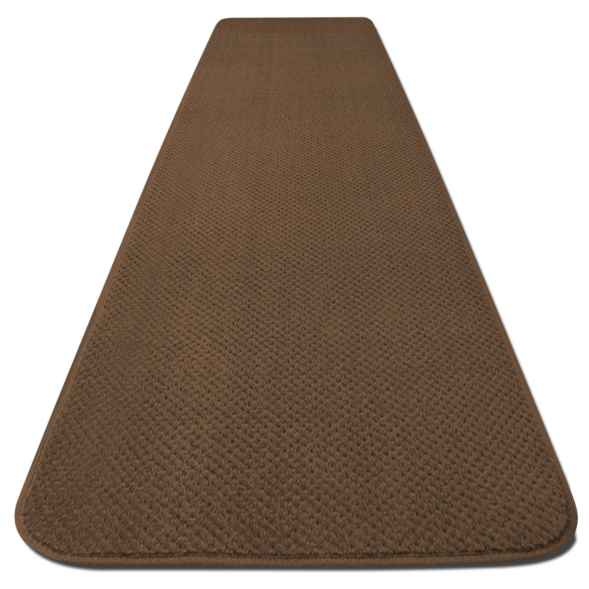 Toffee Brown 16 ft. x 27 in. Skid-Resistant Carpet Runner B363667