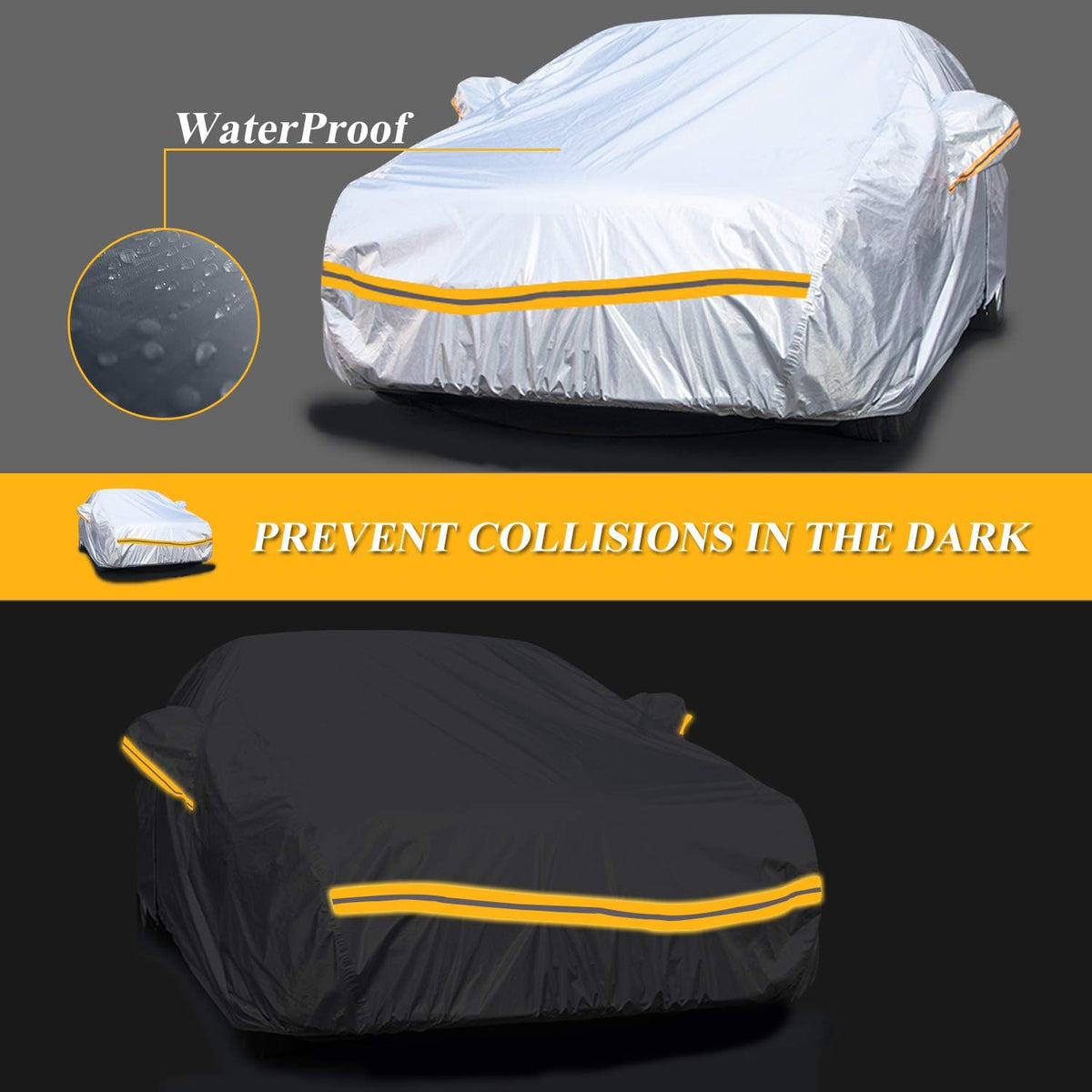 6 Layers Waterproof Hatchback Car Cover with Zipper Cotton X3813