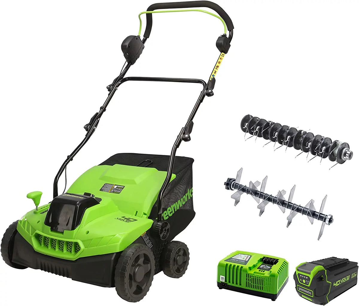 40V 2-In-1 Dethatcher Scarifier with 5Ah Battery and Charger Q25912
