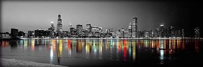 Panoramic Chicago Night Color Pop 48 x 16 R693968