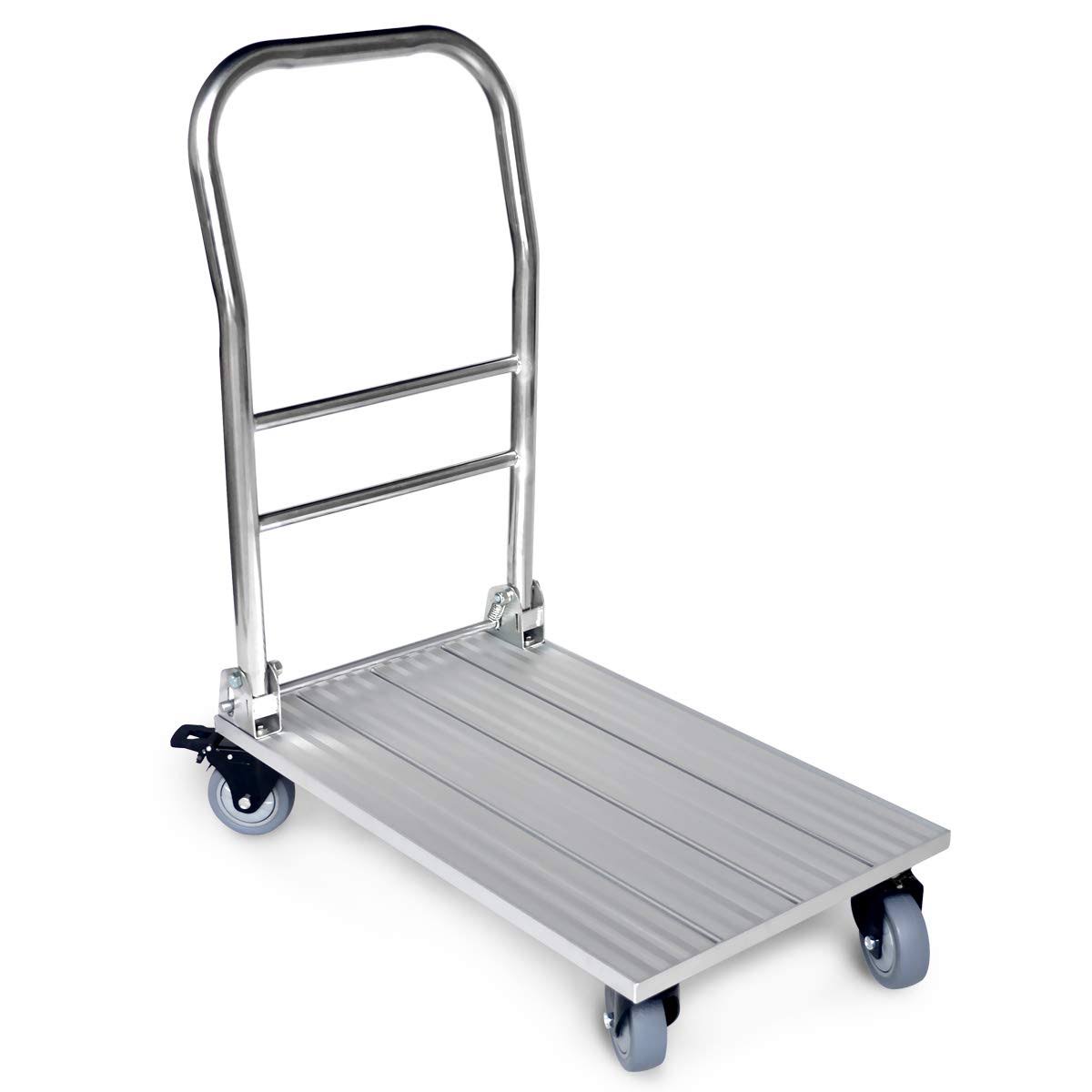 Folding Aluminum Platform Truck Cart with Swivel Wheels V94977