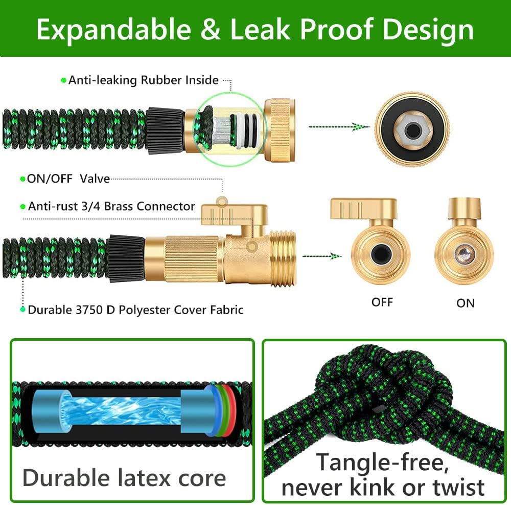100FT Pack of 2 Expandable Garden Hose with Spray Nozzle N514
