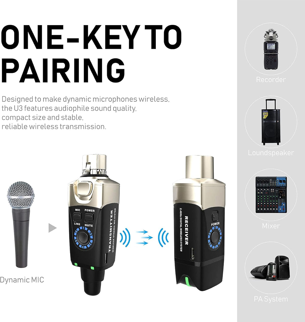 XLR Wireless Microphone System F884