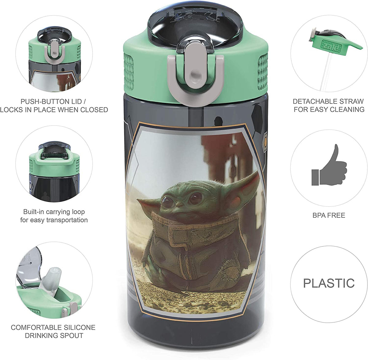 Leak-Proof Plastic Water Bottle 2pc Set C996871