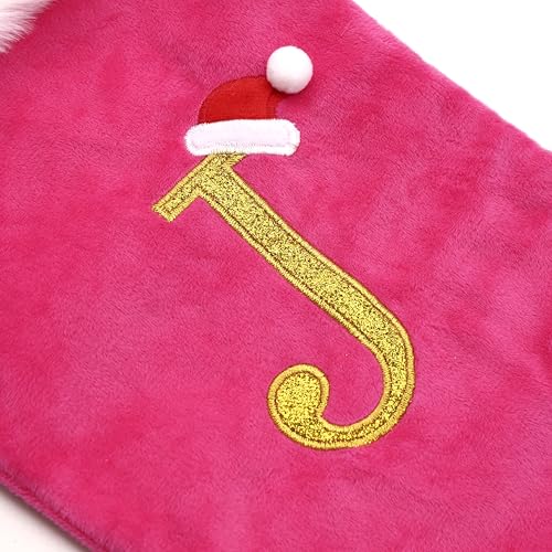 Pink Faux Velvet Stocking X4805