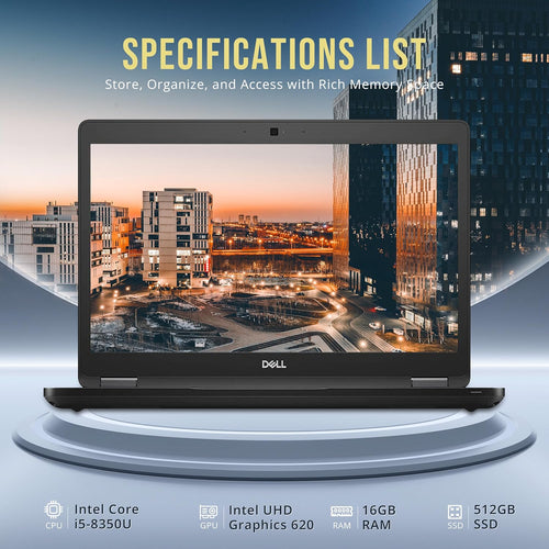 14" FHD Laptop, Intel i5-8350U, 16GB RAM, 512GB PCIe SSD, Black R83042