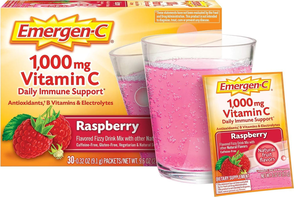 1000mg Vitamin C Powder, Raspberry Flavor, 0.32 Ounce (Pack of 30) R172448