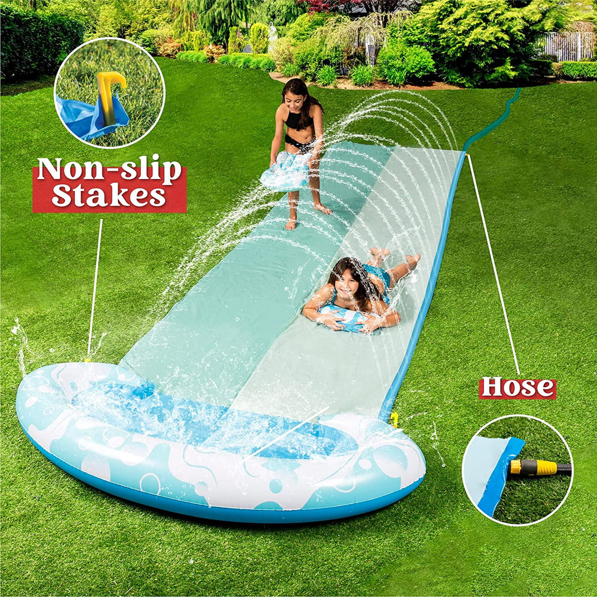 20ft 2 Person Bubble Water Slide with 2 Boogie Boards K603