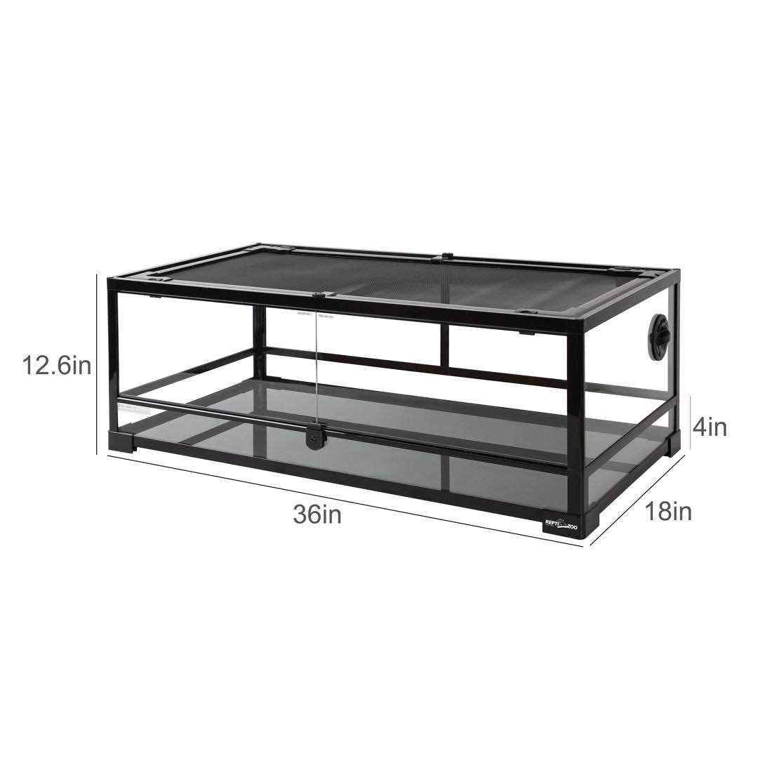 Glass Terrarium with Double Hinge Door 36 inch x 18 inch x 12.6 inch E681115