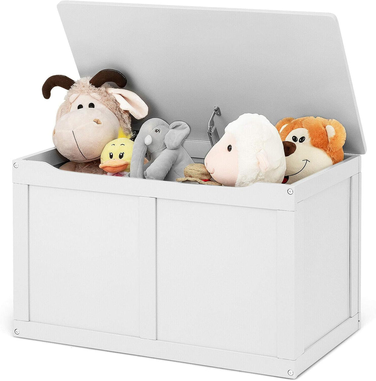 White Wooden Kids Toy Storage Chest Organizer B6719
