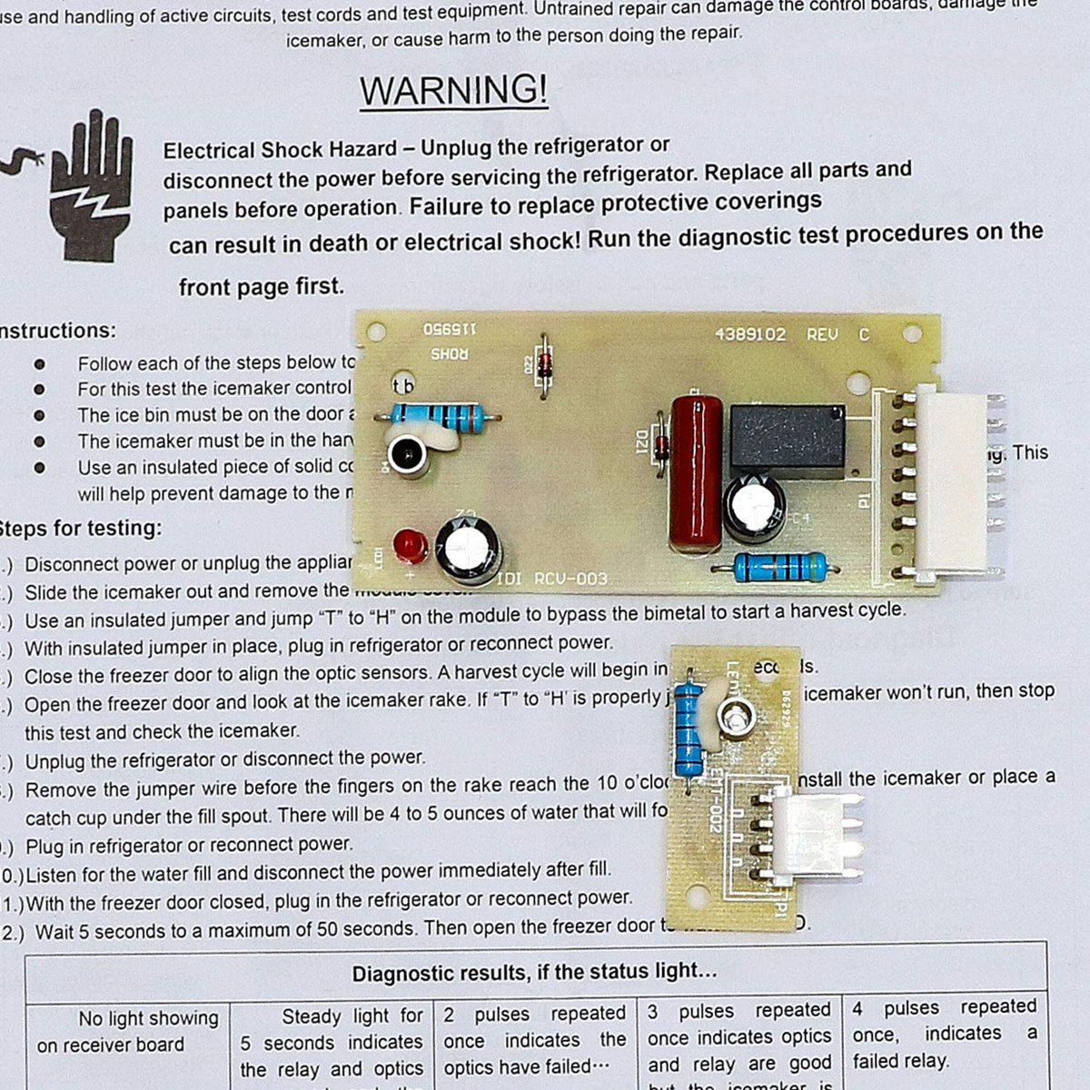 Refrigerator Ice Maker Emitter Sensor Control Board Kit C787