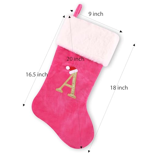 Pink Faux Velvet Stocking X4805