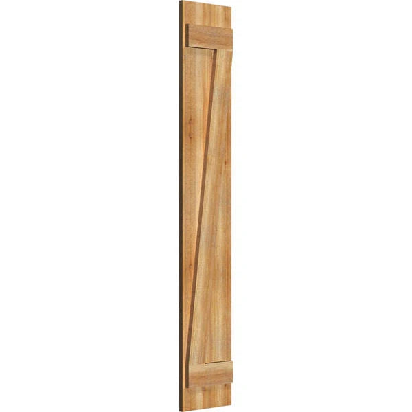 Rough Sawn Western Red Cedar Board-n-Batten Shutters with Z-Bar J338891