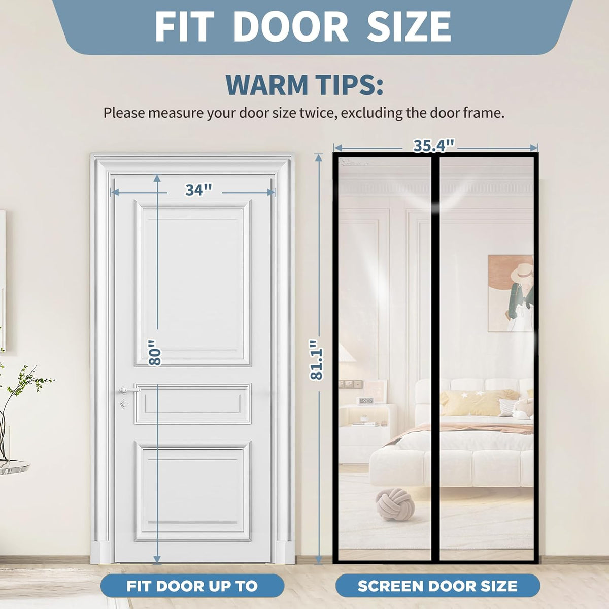 Magnetic Thermal Insulated Door Curtain, Fits Doors Up to 34" x 80" U44416