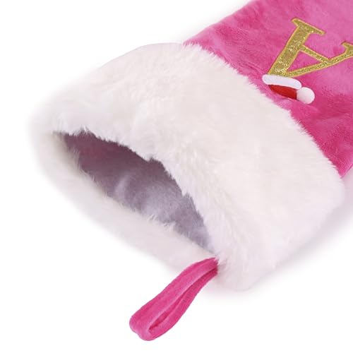 Pink Faux Velvet Stocking X4805