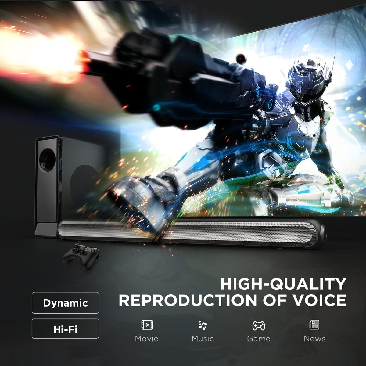 240W 2.1 Sound Bar with 6.5'' Wireless Subwoofer H3876