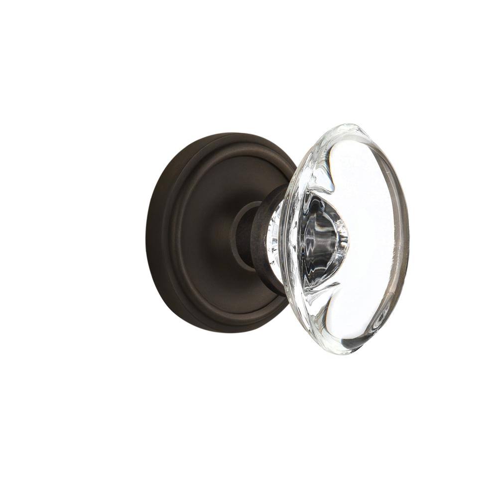 Oval Clear Crystal Glass Door Knob, Oil-Rubbed Bronze R57595