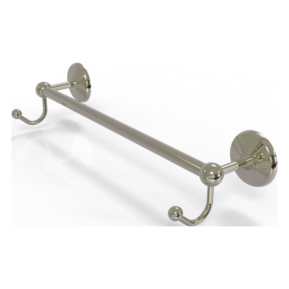 Polished Nickel 30 inch Towel Bar with Integrated Hooks X53505