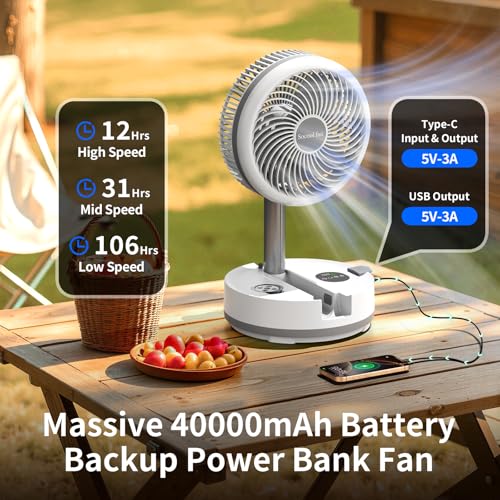 8" Portable Fan Battery Operated Foldable Fan H643828