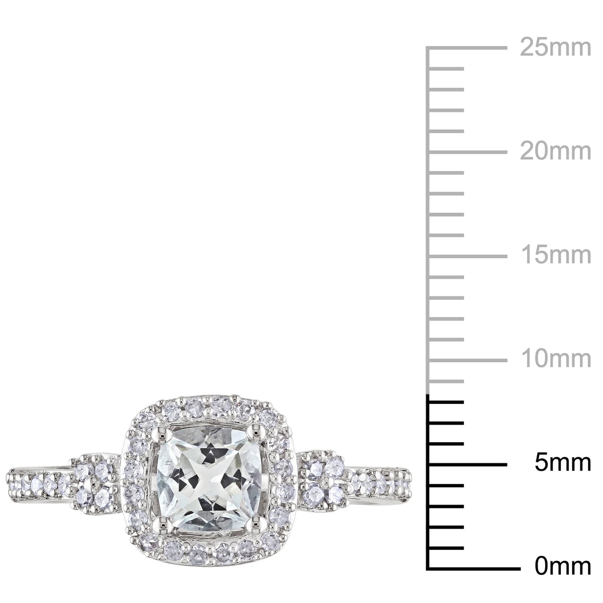 10kt White Gold Square Halo Ring C4219